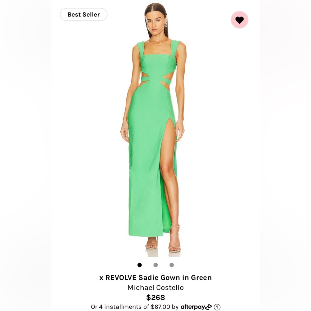 Michael Costello x Revolve Sadie Gown in Green